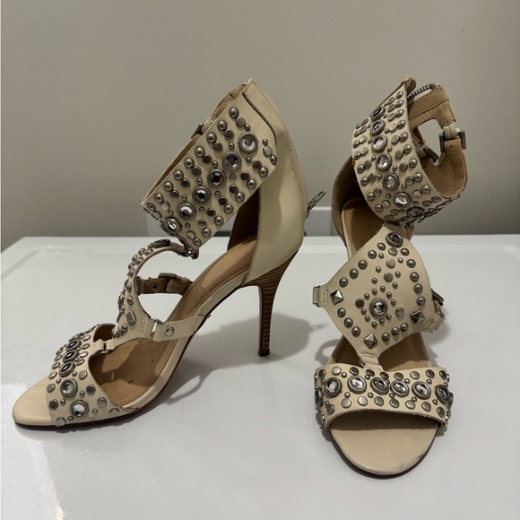 Studded cream colour heels for sale! - Picture 2 of 3